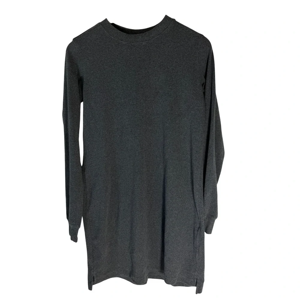 The Normal Brand Womens Long Sleeve Knit Mini Dress Charcoal Gray Size Small - Picture 2 of 6